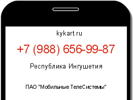Информация о номере телефона +7 (988) 656-99-87: регион, оператор