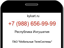 Информация о номере телефона +7 (988) 656-99-99: регион, оператор
