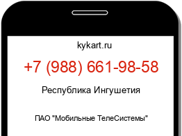 Информация о номере телефона +7 (988) 661-98-58: регион, оператор