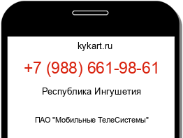 Информация о номере телефона +7 (988) 661-98-61: регион, оператор