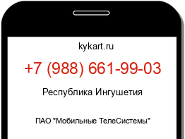 Информация о номере телефона +7 (988) 661-99-03: регион, оператор