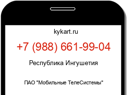 Информация о номере телефона +7 (988) 661-99-04: регион, оператор