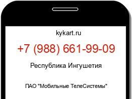 Информация о номере телефона +7 (988) 661-99-09: регион, оператор