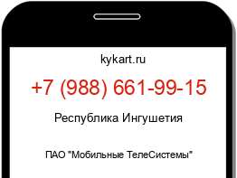 Информация о номере телефона +7 (988) 661-99-15: регион, оператор