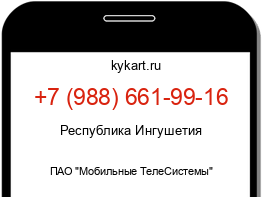 Информация о номере телефона +7 (988) 661-99-16: регион, оператор