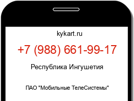 Информация о номере телефона +7 (988) 661-99-17: регион, оператор