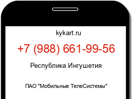 Информация о номере телефона +7 (988) 661-99-56: регион, оператор