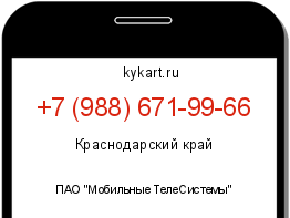 Информация о номере телефона +7 (988) 671-99-66: регион, оператор