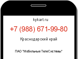Информация о номере телефона +7 (988) 671-99-80: регион, оператор