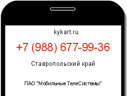 Информация о номере телефона +7 (988) 677-99-36: регион, оператор