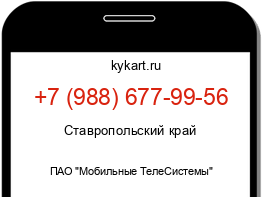 Информация о номере телефона +7 (988) 677-99-56: регион, оператор