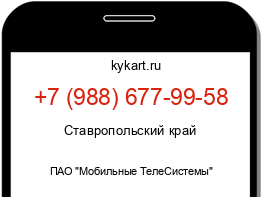 Информация о номере телефона +7 (988) 677-99-58: регион, оператор