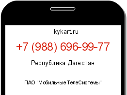 Информация о номере телефона +7 (988) 696-99-77: регион, оператор