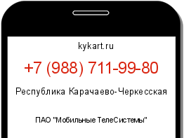 Информация о номере телефона +7 (988) 711-99-80: регион, оператор