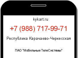 Информация о номере телефона +7 (988) 717-99-71: регион, оператор