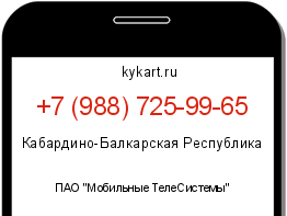Информация о номере телефона +7 (988) 725-99-65: регион, оператор