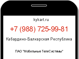 Информация о номере телефона +7 (988) 725-99-81: регион, оператор