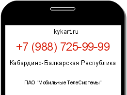 Информация о номере телефона +7 (988) 725-99-99: регион, оператор