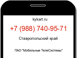 Информация о номере телефона +7 (988) 740-95-71: регион, оператор