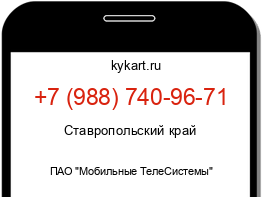 Информация о номере телефона +7 (988) 740-96-71: регион, оператор