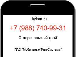 Информация о номере телефона +7 (988) 740-99-31: регион, оператор