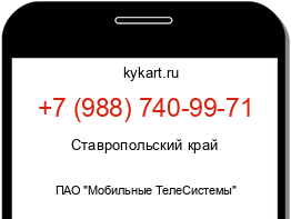 Информация о номере телефона +7 (988) 740-99-71: регион, оператор
