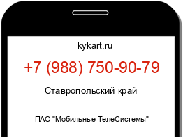 Информация о номере телефона +7 (988) 750-90-79: регион, оператор
