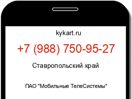 Информация о номере телефона +7 (988) 750-95-27: регион, оператор