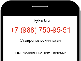 Информация о номере телефона +7 (988) 750-95-51: регион, оператор