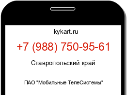 Информация о номере телефона +7 (988) 750-95-61: регион, оператор