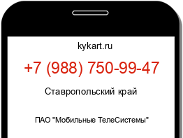 Информация о номере телефона +7 (988) 750-99-47: регион, оператор