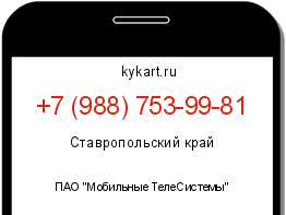 Информация о номере телефона +7 (988) 753-99-81: регион, оператор