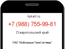Информация о номере телефона +7 (988) 755-99-81: регион, оператор