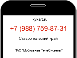 Информация о номере телефона +7 (988) 759-87-31: регион, оператор