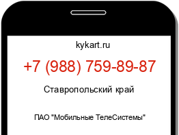 Информация о номере телефона +7 (988) 759-89-87: регион, оператор