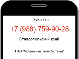 Информация о номере телефона +7 (988) 759-90-28: регион, оператор