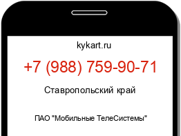 Информация о номере телефона +7 (988) 759-90-71: регион, оператор