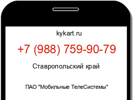 Информация о номере телефона +7 (988) 759-90-79: регион, оператор