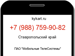 Информация о номере телефона +7 (988) 759-90-82: регион, оператор