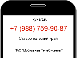 Информация о номере телефона +7 (988) 759-90-87: регион, оператор