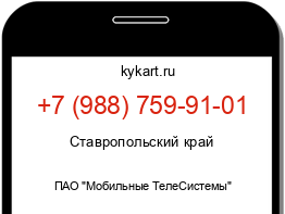 Информация о номере телефона +7 (988) 759-91-01: регион, оператор