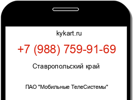 Информация о номере телефона +7 (988) 759-91-69: регион, оператор