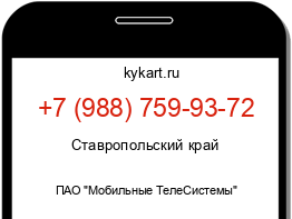 Информация о номере телефона +7 (988) 759-93-72: регион, оператор