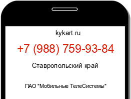 Информация о номере телефона +7 (988) 759-93-84: регион, оператор