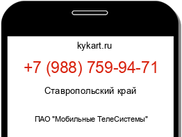 Информация о номере телефона +7 (988) 759-94-71: регион, оператор
