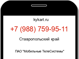 Информация о номере телефона +7 (988) 759-95-11: регион, оператор