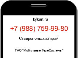 Информация о номере телефона +7 (988) 759-99-80: регион, оператор