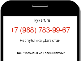 Информация о номере телефона +7 (988) 783-99-67: регион, оператор