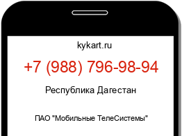 Информация о номере телефона +7 (988) 796-98-94: регион, оператор