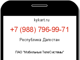 Информация о номере телефона +7 (988) 796-99-71: регион, оператор